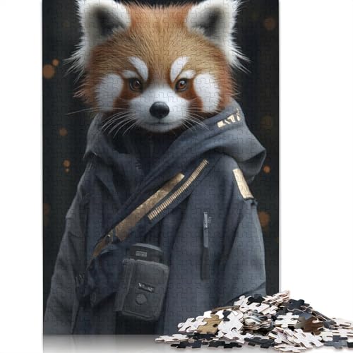 Red Panda in A Hoodie Animal Puzzle 1000 Teile Schwer Puzzle Spielzeug Pädagogisches Spiel Impossible Herausforderungsspielzeug Für Erwachsene Und Kinder Ab 14 Jahren 1000pcs (75x50cm) von TBDUEPS