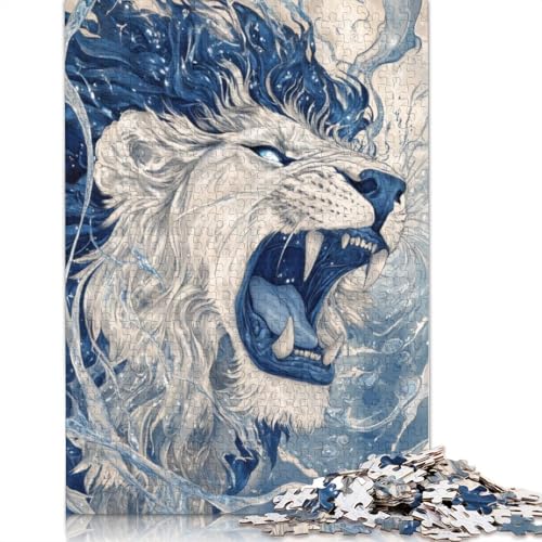 Roar of The Lion Puzzles 1000 Teile Schwer Puzzle Spielzeug Pädagogisches Spiel Impossible Herausforderung Spielzeug Für Erwachsene Und Kinder in Bewährter 1000pcs (38x26cm) von TBDUEPS