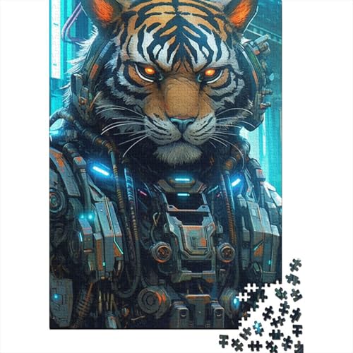 Roboter-Tiger-Puzzle für Erwachsene, 1000 Teile, Puzzles für Erwachsene und Teenager ab 12 Jahren, 1000 Teile (38 x 26 cm) von TBDUEPS