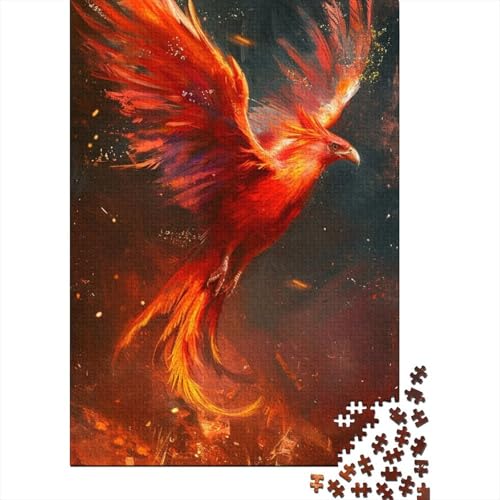 Roter Vogel mit bunten Puzzles für Erwachsene, 1000 Teile, Puzzles für Erwachsene und Teenager ab 12 Jahren, 1000 Teile (38 x 26 cm) von TBDUEPS