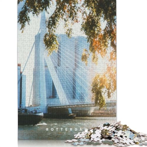 Rotterdam-Puzzles 1000 Teile für Teenager-Geschenke, Holzpuzzle für Erwachsene, Puzzle für Erwachsene, 1000 Teile (75 x 50 cm) von TBDUEPS