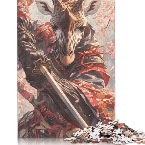 Samurai Giraffe Puzzles 1000 Teile Schwer Puzzle Spielzeug Lernspiel Impossible Herausforderungsspielzeug Für Erwachsene Und Kinder in Bewährter 1000pcs (75x50cm) von TBDUEPS