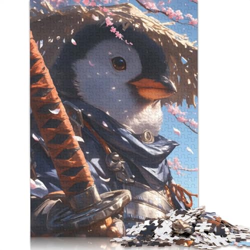 Samurai Penguin Puzzle 1000-teilige Schwer Puzzle Spielzeug Lernspiel Impossible Herausforderungsspielzeug Für Erwachsene Und Kinder Ab 14 Jahren 1000pcs (75x50cm) von TBDUEPS