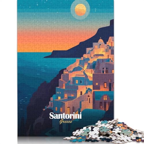 Santorini-Sonnenuntergang-Puzzles für Erwachsene und Jugendliche. Holzpuzzles für Erwachsene und Jugendliche. Nachhaltiges Puzzle für Erwachsene | Spiele 1500 Teile (85 x 57 cm) von TBDUEPS