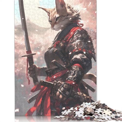 Savannah Cat Samurai Puzzle 1000 Teile Schwer Puzzle Spielzeug Lernspiel Impossible Herausforderung Spielzeug Für Erwachsene Kinder 1000pcs (38x26cm) von TBDUEPS