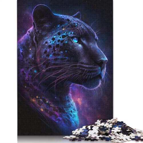 Schwarzes Leoparden-Puzzle, Familienspaß, rechteckiges Papierpuzzle für Kinder und Erwachsene ab 12 Jahren, Geburtstagsgeschenk, 1000 Teile (75 x 50 cm) von TBDUEPS