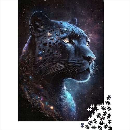 Schwarzes Leoparden-Puzzle, Familienspaß, rechteckiges Papierpuzzle für Kinder und Erwachsene ab 12 Jahren, Geburtstagsgeschenk, 300 Teile (40 x 28 cm) von TBDUEPS