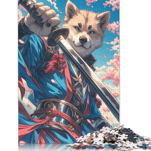 Shiba Inu Samurai Blossom Puzzles 1000 Teile Schwer Puzzle Spielzeug Lernspiel Impossible Herausforderungsspielzeug Für Erwachsene Und Kinder in Bewährter 1000pcs (75x50cm) von TBDUEPS