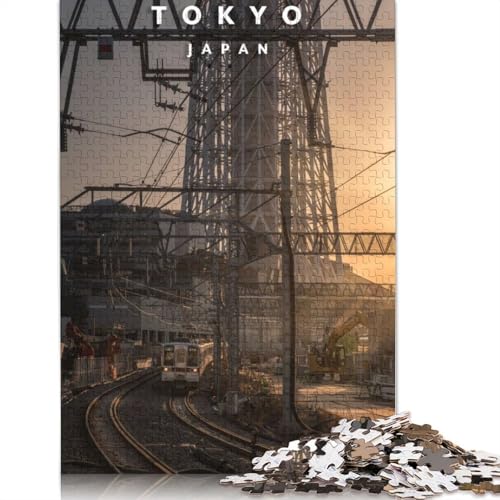 Skytree- und Zug-Puzzle 1000 Teile für Teenager-Geschenke, Holzpuzzle für Erwachsene und Teenager ab 12 Jahren, 1000 Teile (75 x 50 cm) von TBDUEPS