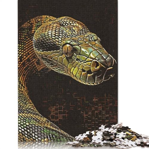 Snake Portrait Puzzle 1000 Teile Schwer Puzzle Spielzeug Lernspiel Impossible Herausforderungsspielzeug Für Erwachsene Und Kinder in Bewährter 1000pcs (75x50cm) von TBDUEPS