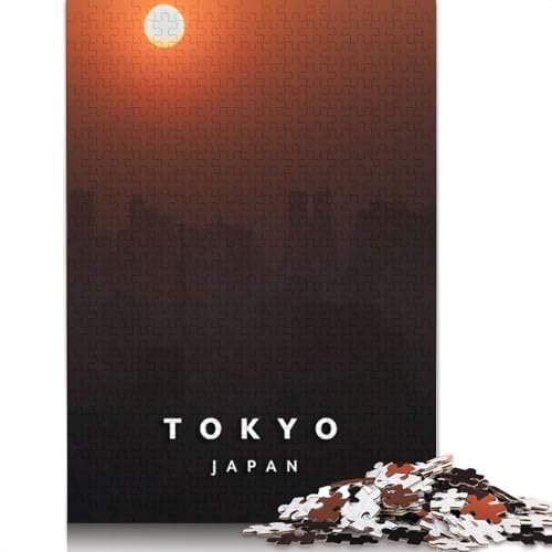 Sonnenuntergang über Tokio, 1500-teiliges Puzzle für Erwachsene, Puzzles aus Holz, nachhaltiges Puzzle für Erwachsene | Spiele 1500 Teile (85 x 57 cm) von TBDUEPS