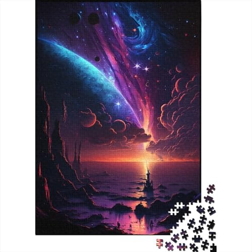 Space Beach Puzzle, DIY-Spiel, Premium-Karton-Puzzle für Damen und Herren, 300 Teile (40 x 28 cm) von TBDUEPS