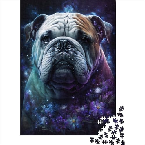 Space Bulldog Puzzle, einzigartige Heimdekoration, 100% recycelter Karton, Puzzle für Erwachsene, 300 Teile (40 x 28 cm) von TBDUEPS
