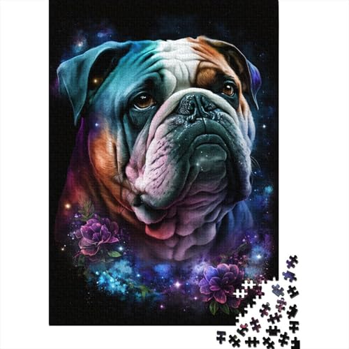 Space Bulldog Puzzle, rechteckig, Pappe, Papier, rechteckig, Puzzle für Erwachsene und Kinder, 300 Teile (40 x 28 cm) von TBDUEPS
