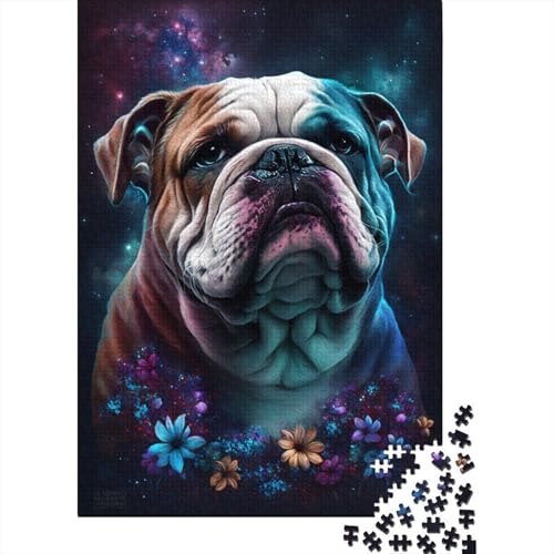 Space Bulldog Puzzle zum Stressabbau, 100% recycelter Karton, Puzzle für Erwachsene und Kinder, einzigartiges Geschenk, 300 Teile (40 x 28 cm) von TBDUEPS