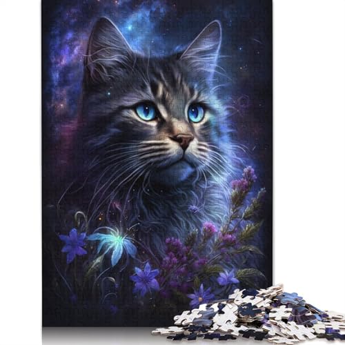 Space Cat Puzzle-Spielzeug, Lernspiel, Premium-Karton-Puzzle für Erwachsene und Kinder, 1000 Teile (75 x 50 cm) von TBDUEPS