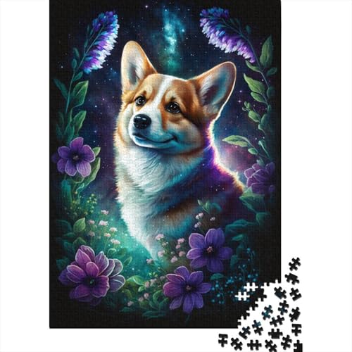 Space Corgi Puzzle DIY Spiel Papier Rechteckiges Puzzle für Jungen oder Mädchen Geburtstagsgeschenk 300 Teile (40x28cm) von TBDUEPS