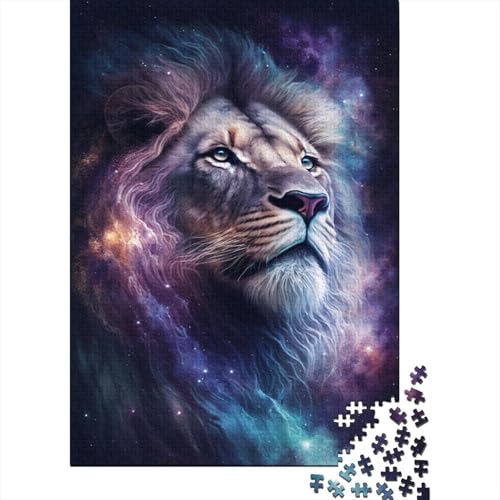 Space Lion Puzzle, anpassbare Bilder, 100% recycelter Karton, Puzzle für Erwachsene und Teenager, einzigartiges Geschenk, 300 Teile (40 x 28 cm) von TBDUEPS