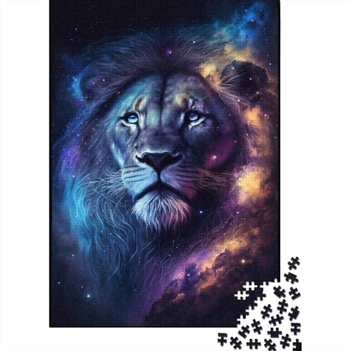 Space Lion Puzzle, schwierig, 100% recycelter Karton, Puzzle für Damen und Herren, 300 Teile (40 x 28 cm) von TBDUEPS