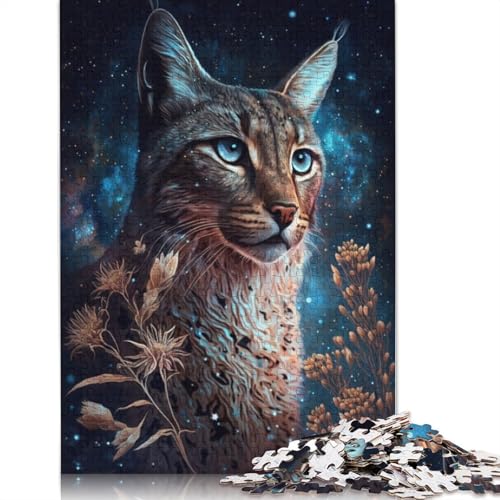 Space Lynx Puzzle, kreative Spiele, 100% recycelter Karton, Puzzle für Erwachsene, 1000 Teile (75 x 50 cm) von TBDUEPS