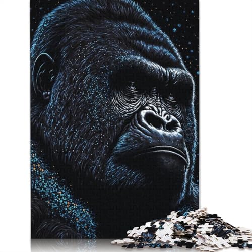 Splash Paint Gorillas Puzzles 1000 Teile Schwer Puzzle Spielzeug Lernspiel Impossible Herausforderung Spielzeug Für Erwachsene Kinder 1000pcs (75x50cm) von TBDUEPS
