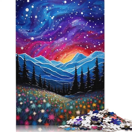 Stars and Wildflowers Puzzle 1000 Teile Schwer Puzzle Spielzeug Pädagogisches Spiel Impossible Herausforderungsspielzeug Für Erwachsene Und Kinder Ab 14 Jahren 1000pcs (75x50cm) von TBDUEPS