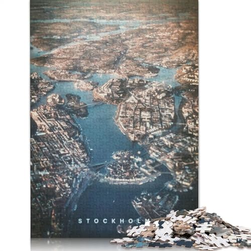 Stockholm-Puzzles für Erwachsene, 1500 Teile, Holzpuzzles für Teenager, Geschenke, Lernspiel für Erwachsene und Teenager, 1500 Teile (85 x 57 cm) von TBDUEPS