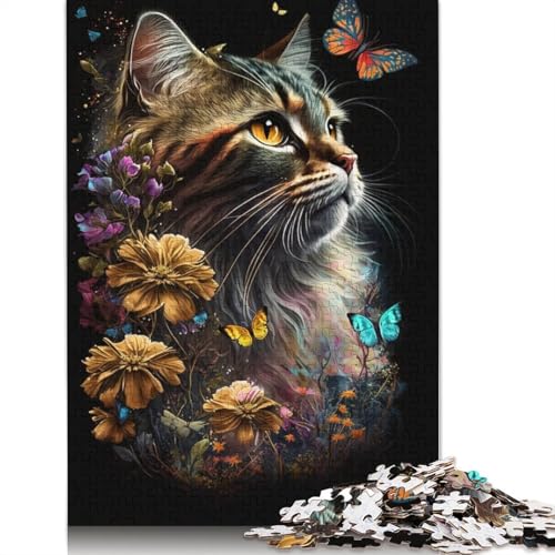 Süßes Kätzchen-Puzzle, Dekompressionsspielzeug, 100% recycelter Karton, Puzzle für Erwachsene, Teenager, 1000 Teile (75 x 50 cm) von TBDUEPS