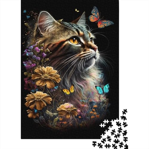 Süßes Kätzchen-Puzzle, Denksportaufgabe, 100% recycelter Karton, Puzzle für Damen und Herren, 300 Teile (40 x 28 cm) von TBDUEPS