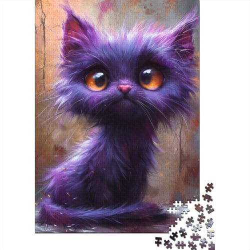 Süßes Katzenpuzzle DIY-Spiel Papier Rechteckiges Puzzle für Jungen oder Mädchen Geburtstagsgeschenk 70x50cm/1000 Teile von TBDUEPS