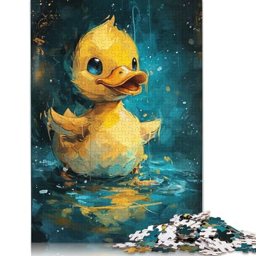 Süßes kleines gelbes Enten-Puzzle, Dekompressionsspielzeug, 100% recycelter Karton, Puzzle für Erwachsene und Teenager, 1000 Teile (75 x 50 cm) von TBDUEPS
