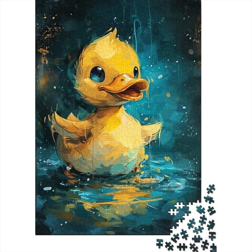 Süßes kleines gelbes Enten-Puzzle, lustiges Premium-Puzzle aus Karton für Jungen oder Mädchen, 300 Teile (40 x 28 cm) von TBDUEPS