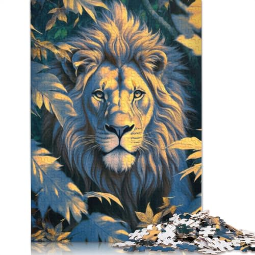 The Golden Lion Puzzle 1000-teilige Schwer Puzzle Spielzeug Pädagogisches Spiel Impossible Herausforderungsspielzeug Für Erwachsene Und Kinder Ab 14 Jahren 1000pcs (38x26cm) von TBDUEPS