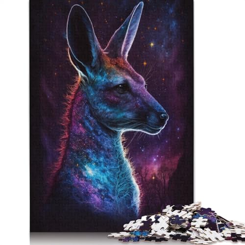 Tier-Känguru-Puzzle, rechteckig, aus Pappe, 100% recyceltem Karton, Puzzle für Erwachsene, 1000 Teile (75 x 50 cm) von TBDUEPS