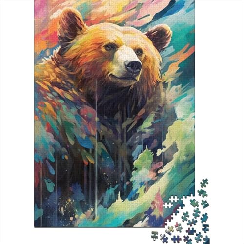 Tier-Puzzle mit braunem Bärenmotiv, bunt, 1000 Teile, für Erwachsene und Jugendliche ab 12 Jahren, 1000 Teile (38 x 26 cm) von TBDUEPS
