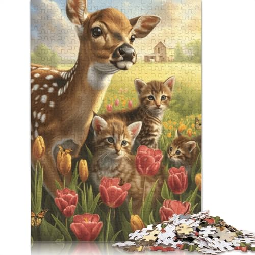 Tierkunst-Elch, 1000-teiliges Puzzle für Teenager, Geschenke, Holzpuzzle, Puzzle für Erwachsene, Lernspiele für zu Hause, DIY-Spielzeug, 1000 Teile (75 x 50 cm) von TBDUEPS