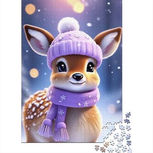 Tierkunst-Elch-Puzzle für Erwachsene und Jugendliche, 1000 Teile, Holzpuzzle für Erwachsene, Puzzles für Jugendliche ab 12 Jahren, (38 x 26 cm) von TBDUEPS