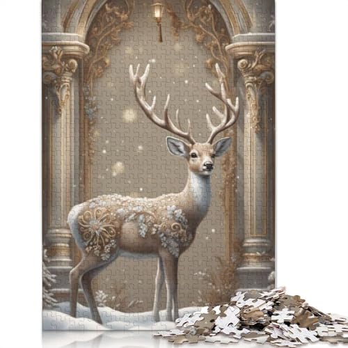 Tierkunst-Elch-Puzzles für Erwachsene, 1000-teiliges Puzzle für Teenager, Lernspiel, Herausforderungsspielzeug, 1000 Stück (75 x 50 cm) von TBDUEPS
