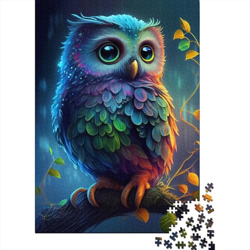Tierkunst-Eule, 1000-teiliges Puzzle, Holzpuzzle für Teenager, lustiges Puzzle, 1000 Teile (38 x 26 cm) von TBDUEPS