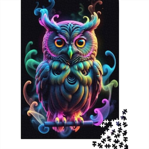 Tierkunst-Eule, Holzpuzzle, 1000 Teile, Puzzle für Erwachsene, Lernspiel, Herausforderungsspielzeug, 1000 Teile (38 x 26 cm) von TBDUEPS