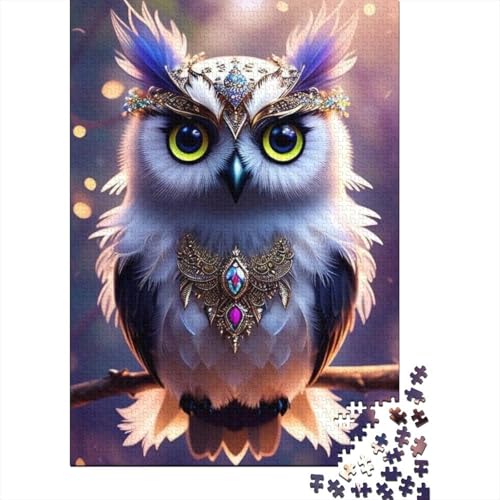 Tierkunst-Eule, Holzpuzzle, 1000 Teile, Puzzle für Erwachsene, Lernspiel, Herausforderungsspielzeug, 1000 Teile (38 x 26 cm) von TBDUEPS