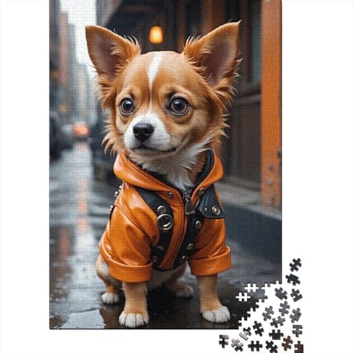 Tierkunst-Hund, 1000-teiliges Puzzle für Teenager, Geschenke, Holzpuzzle, Puzzle für Erwachsene, Lernspiele für Zuhause, DIY-Spielzeug, 1000 Teile (38 x 26 cm) von TBDUEPS