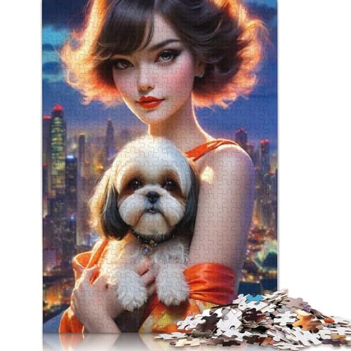Tierkunst-Hund, 1000-teiliges Puzzle für Teenager, Geschenke, Holzpuzzle, Puzzle für Erwachsene, Lernspiele für Zuhause, DIY-Spielzeug, 1000 Teile (75 x 50 cm) von TBDUEPS