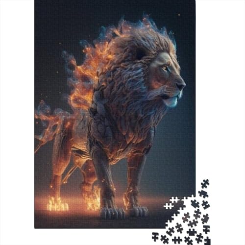 Tierkunst-Löwe-Holzpuzzle, 1000 Teile, Puzzle für Erwachsene, Lernspiel, Herausforderungsspielzeug, 1000 Teile (38 x 26 cm) von TBDUEPS