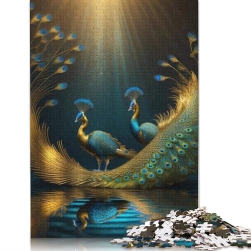 Tierkunst-Pfau-Holzpuzzle, 1000 Teile, Puzzle für Erwachsene, Lernspiel, Herausforderungsspielzeug, 1000 Teile (75 x 50 cm) von TBDUEPS