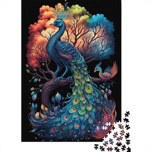 Tierkunst-Puzzle mit Pfau, 1000 Teile, für Erwachsene und Teenager, Teenager, Mann, Frau, Geschenk, 1000 Teile (38 x 26 cm) von TBDUEPS