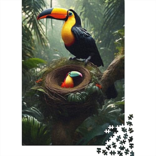 Tierkunst-Vogel-Holzpuzzle, 1000 Teile, Puzzle für Erwachsene, Lernspiel, Herausforderungsspielzeug, 1000 Teile (38 x 26 cm) von TBDUEPS