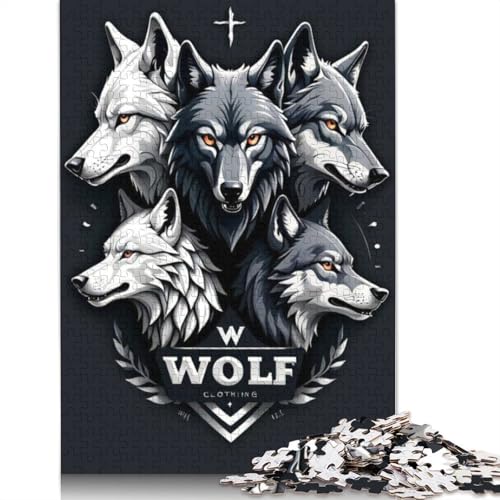 Tierkunst-Wolf, 1000-teiliges Puzzle für Teenager, Geschenke, Holzpuzzle, Puzzle für Erwachsene, Lernspiele für Zuhause, DIY-Spielzeug, 1000 Teile (75 x 50 cm) von TBDUEPS