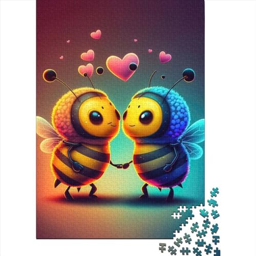 Tiny Love Bees Puzzle 1000 Teile, Holzpuzzle für Erwachsene, Puzzlespiele, Lernspielzeug, 1000 Teile (75 x 50 cm) von TBDUEPS