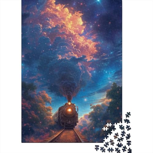 Traumzug-Holzpuzzle, 1000 Teile, Puzzle für Erwachsene, Lernspiel, Herausforderungsspielzeug, 1000 Teile (38 x 26 cm) von TBDUEPS